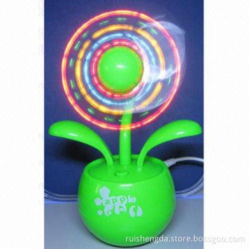 Flower USB Fan with Colorful Lights